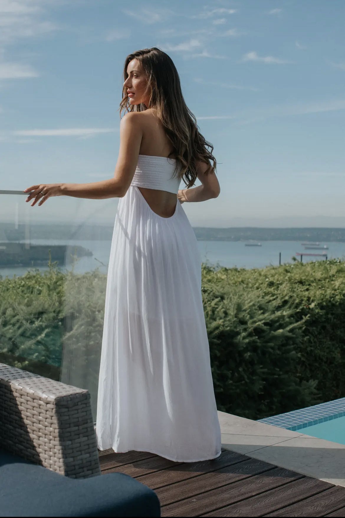 Ocean Breeze Bandeau Maxi Dress